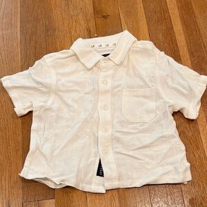 Little Bipsy Kids' White Linen Button Down Shirt
